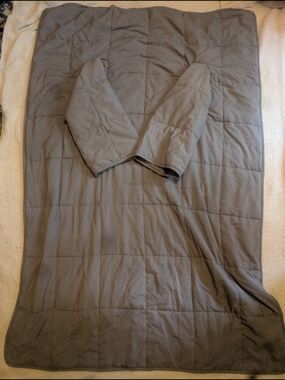 Weighted Blanket With Sleeves in Slate Gray
